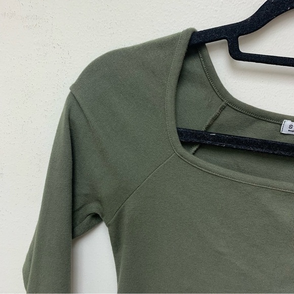 Stateside 1x1 Rib Square Neck Dress - Picture 2 of 11